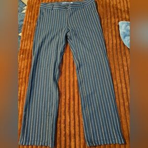 Betabrand Blue and White Patterned Pants